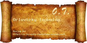 Orlovszky Teobalda névjegykártya